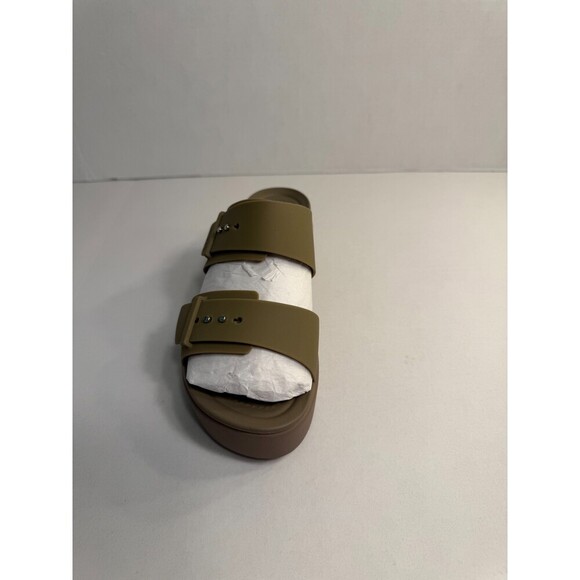 0145 Crocs Brooklyn Buckle Low Wedge Beige-US 9 Womens - Picture 3 of 5